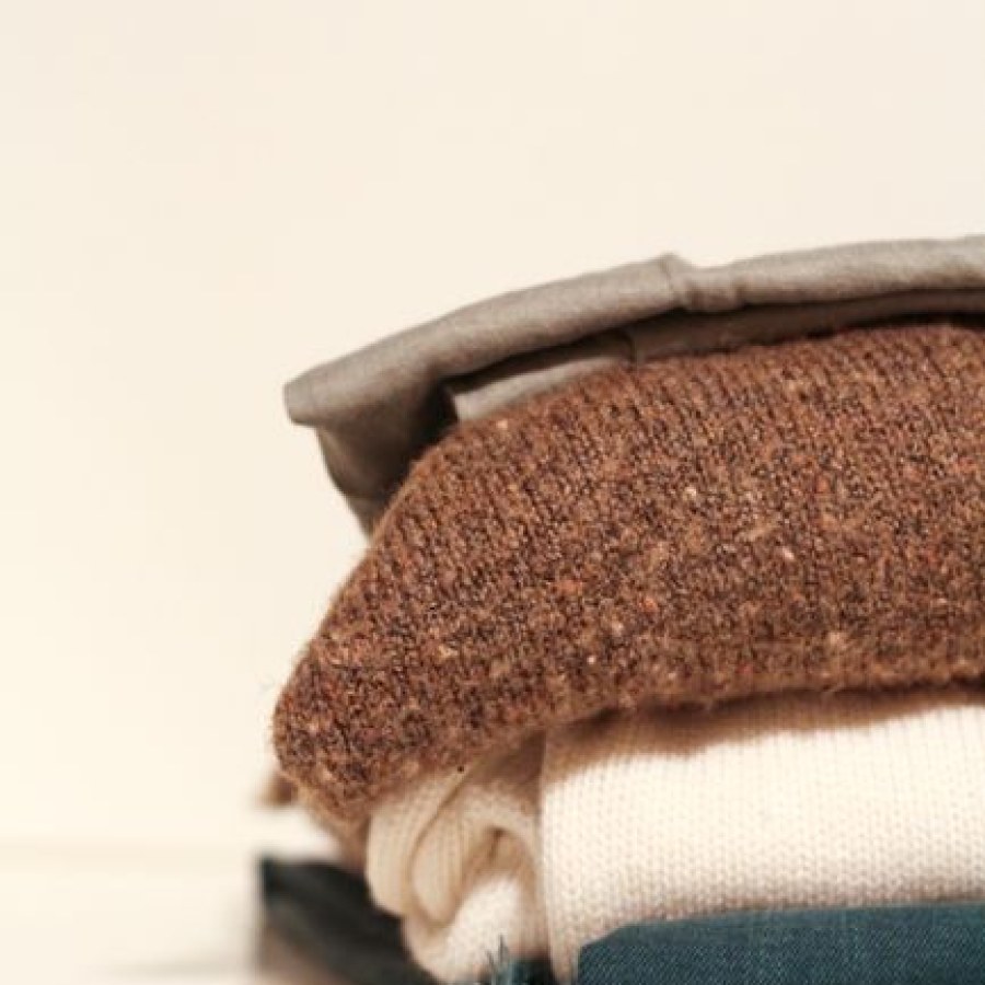 Hand-knitted wool scarf